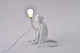 White Sitting Resin Monkey Table Lamp