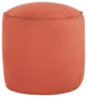 Mozaic Home Canvas Indoor/Outdoor Round Bean Pouf, Canvas Persimmon, 20"x20"x18"