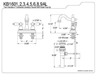 Heritage Two Handle 4" Centerset Lavatory Faucet with Retail Pop-up