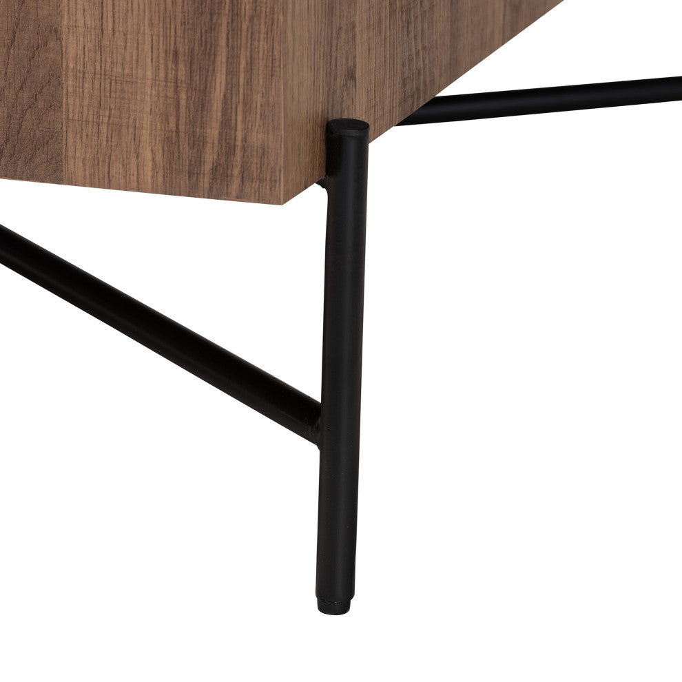 Baxton Studio Savion Modern Industrial Walnut Metal Coffee Table