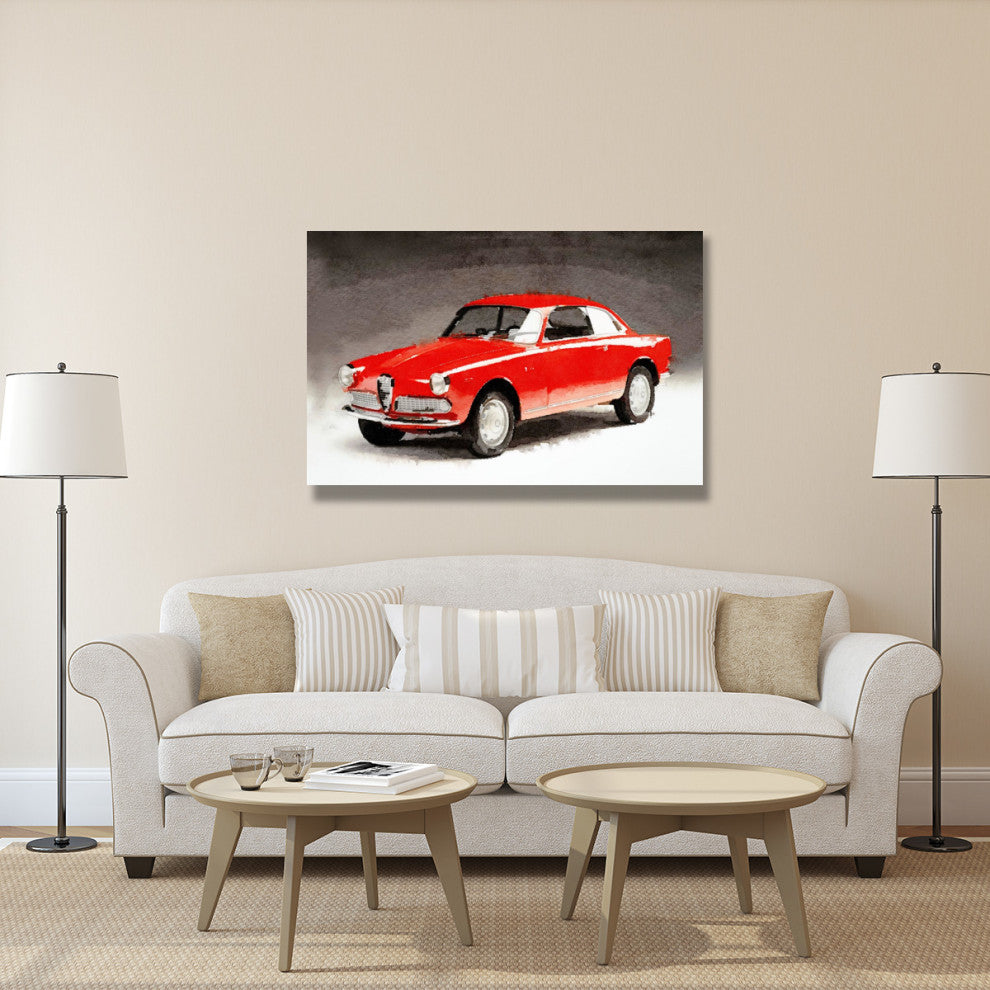 "1958 Alfa Romeo Giulietta Sprint Watercolor" Fine Art Print
