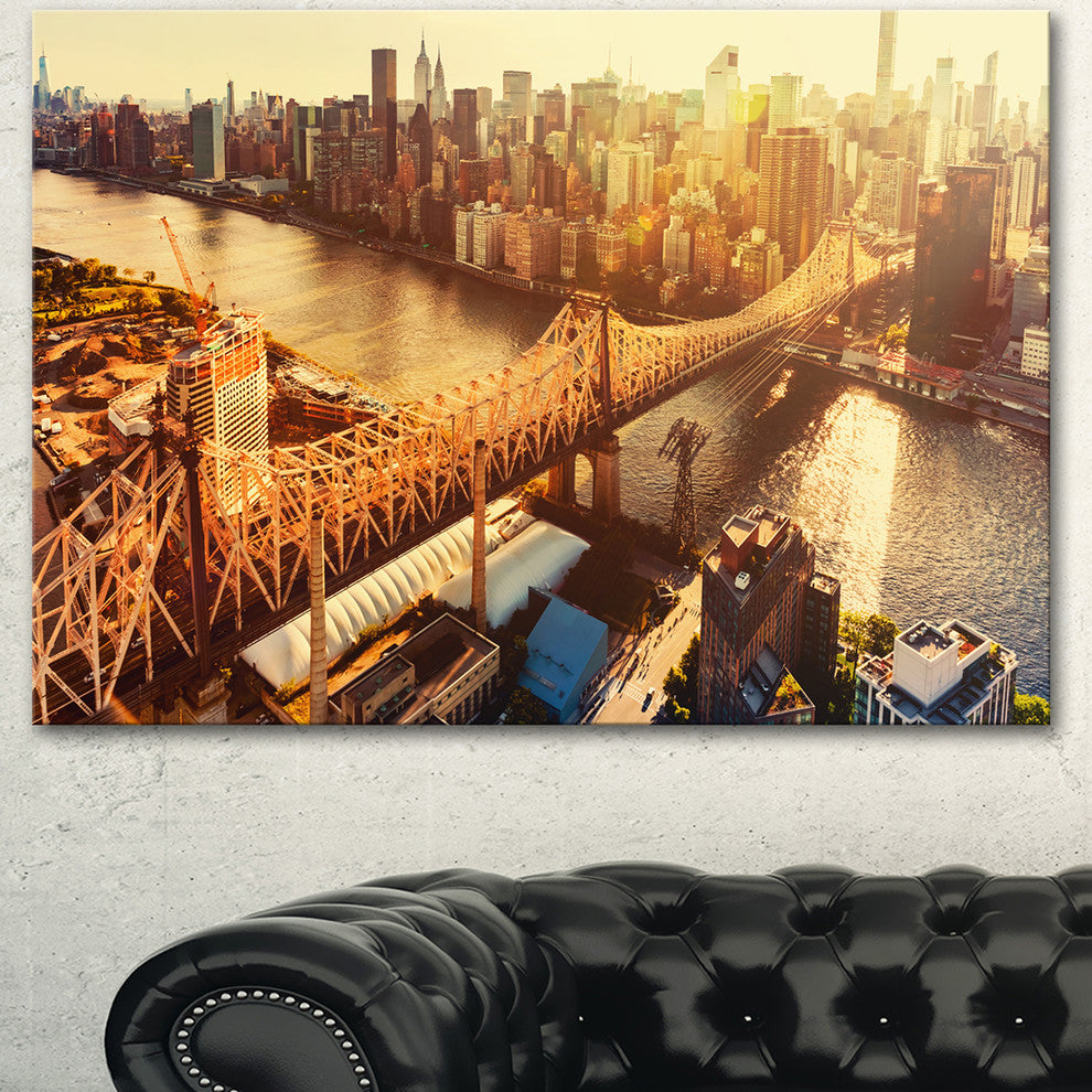 Queensboro Bridge over East River, Large Cityscape Canvas Art Print, 40"x30"