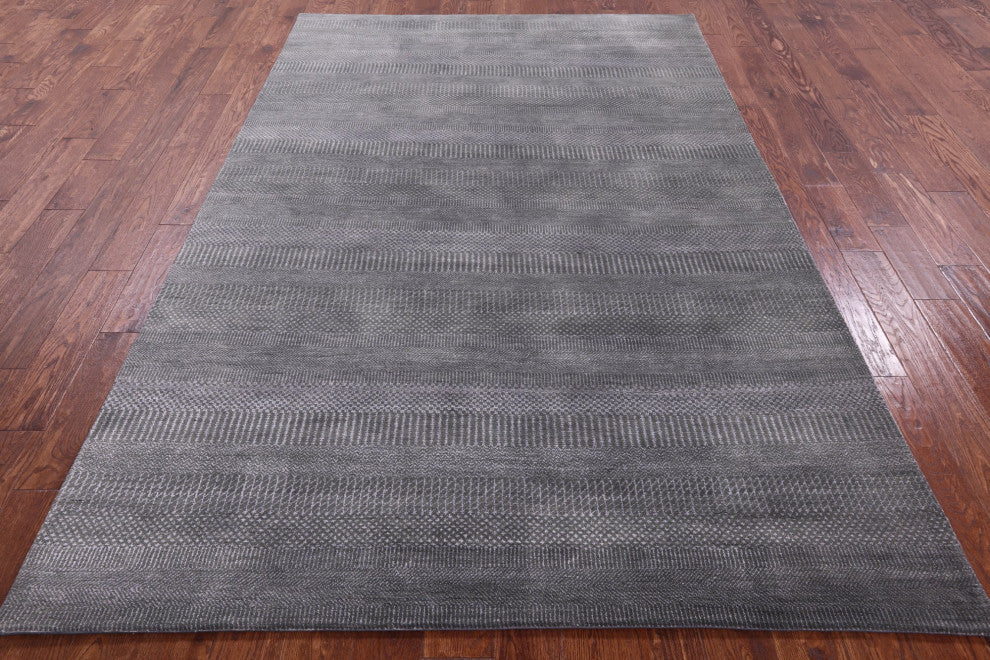 6' 0" X 9' 2" Savannah Grass Wool and Silk Hand Knotted Rug Q11384