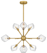 Salvador Nine Light Chandelier in Brushed Gold