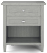 Warm Shaker Solid Wood Bedside Table, Fog Grey