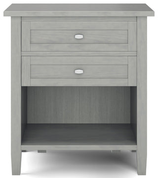 Warm Shaker Solid Wood Bedside Table, Fog Grey