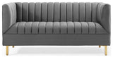 Shift Channel Tufted Performance Velvet Loveseat EEI-4131-GRY