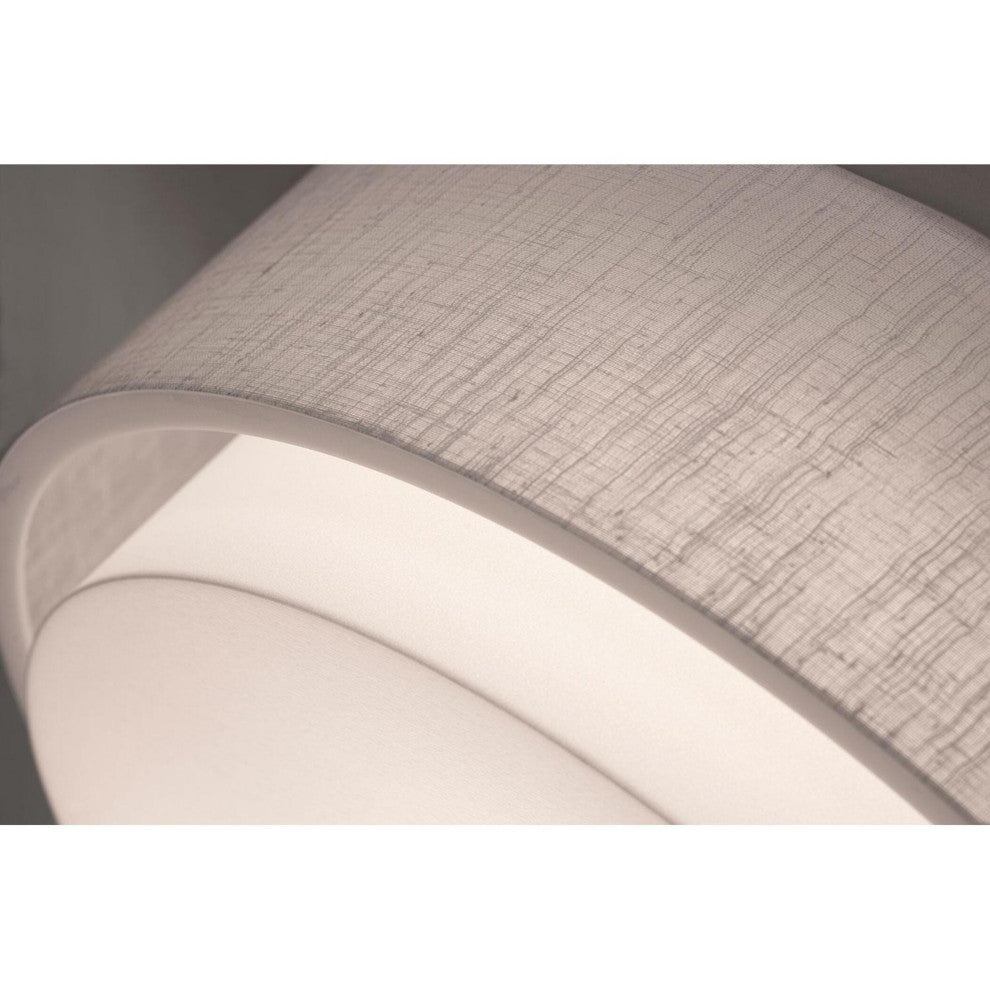 Sanibel LED Pendant, Satin Nickel Finish, Linen White, 23"