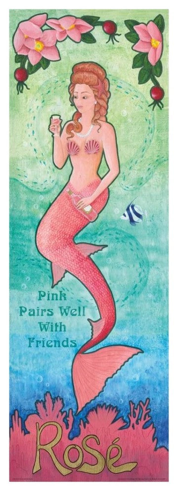 "Nouveau Mermaid Rose v2" Digital Paper Print by Elyse DeNeige, 14"x38"