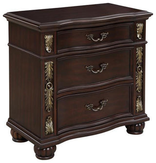 Furniture Maximus Solid Wood 3-Drawer Nightstand in Madeira