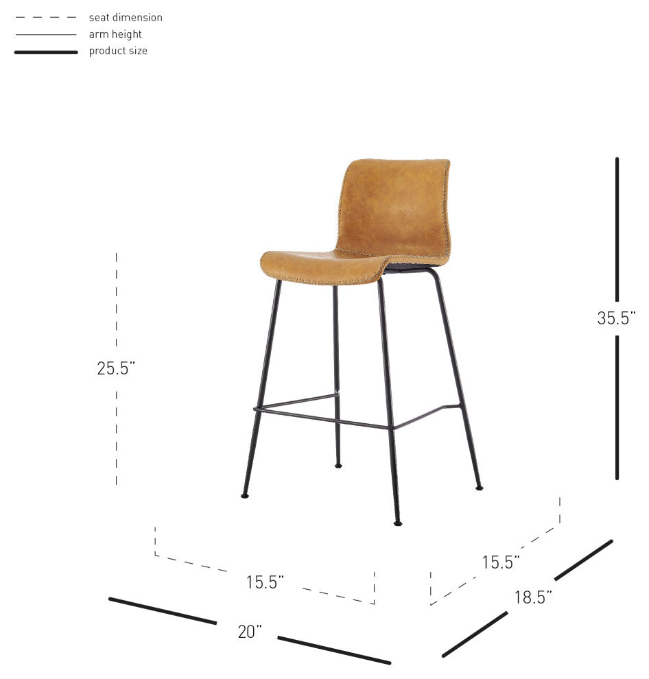 Jayden PU Counter Stool, Vintage Cedar