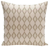Geometric Decorative Pillow, Ivory Flax Oatmeal Bisque, 18"x18"