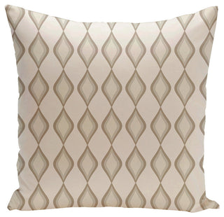 Geometric Decorative Pillow, Ivory Flax Oatmeal Bisque, 18"x18"