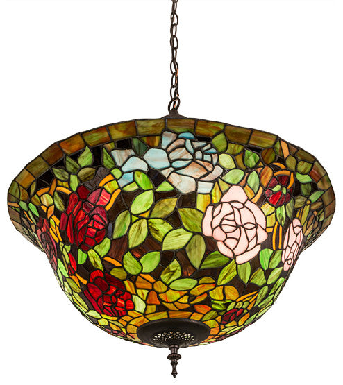 Meyda lighting 77786 24"W Tiffany Rosebush Inverted Pendant