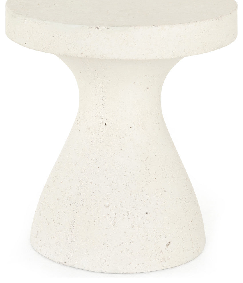 Koda Outdoor End Table-Textured White