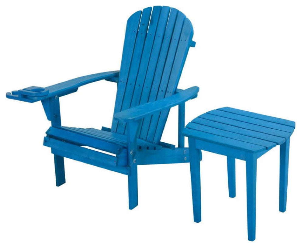 Earth Collection Adirondack Chair With phone and cup holder, Sky Blue, One Chair