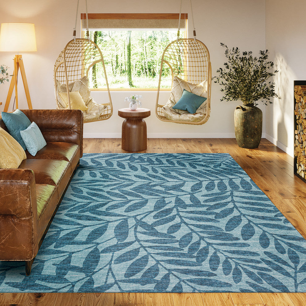 Indoor/Outdoor Sedona SN5 Denim Machine Washable 8' x 10' Rug