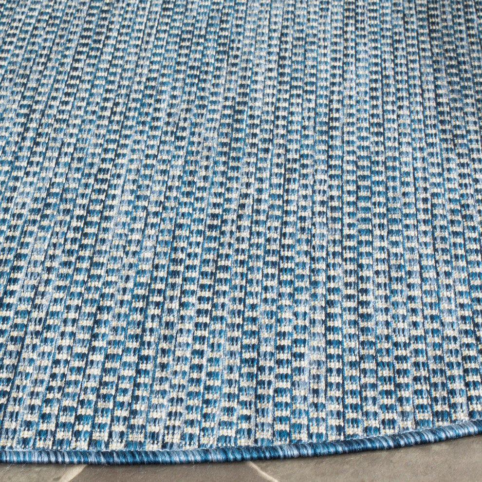 Safavieh Courtyard Cy8521-36821  Outdoor Rug, Navy/Grey, 6'7" X 9'6"