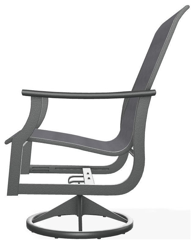St. Catherine Sling Outdoor Swivel Rocker, Augustine Pewter/Graphite