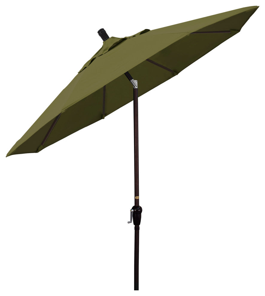 9' Bronze Auto-Tilt Crank Aluminum Umbrella, Pacifica, Palm