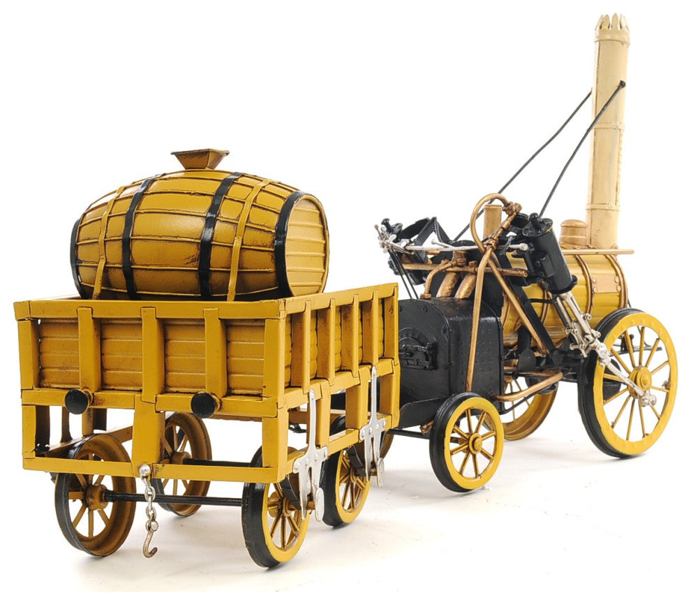 c1829 Yellow Rocket Steam Engine Model Sculpture