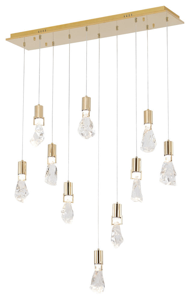 Bethel International MAT09C40G 10-Light Chandelier, Brushed Gold