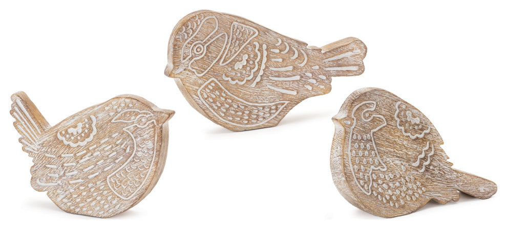 Etched Bird Decor, 3-Piece Set