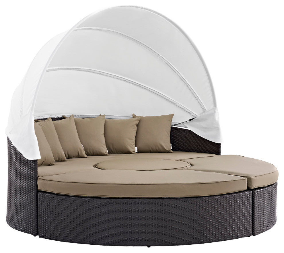 Modway Convene Canopy Outdoor Patio Daybed, Espresso Mocha