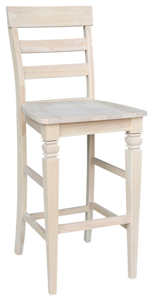 Bar Height Table With 2 Ladder Back Bar Stools - 30". Seat Height