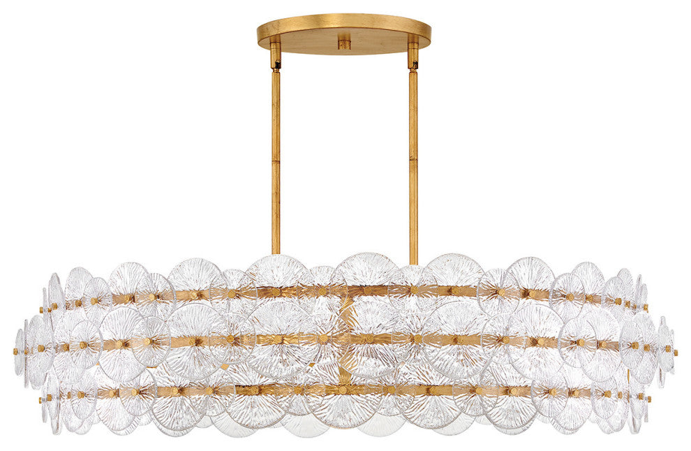 Fredrick Ramond Rene Chandelier, Distressed Brass, Large