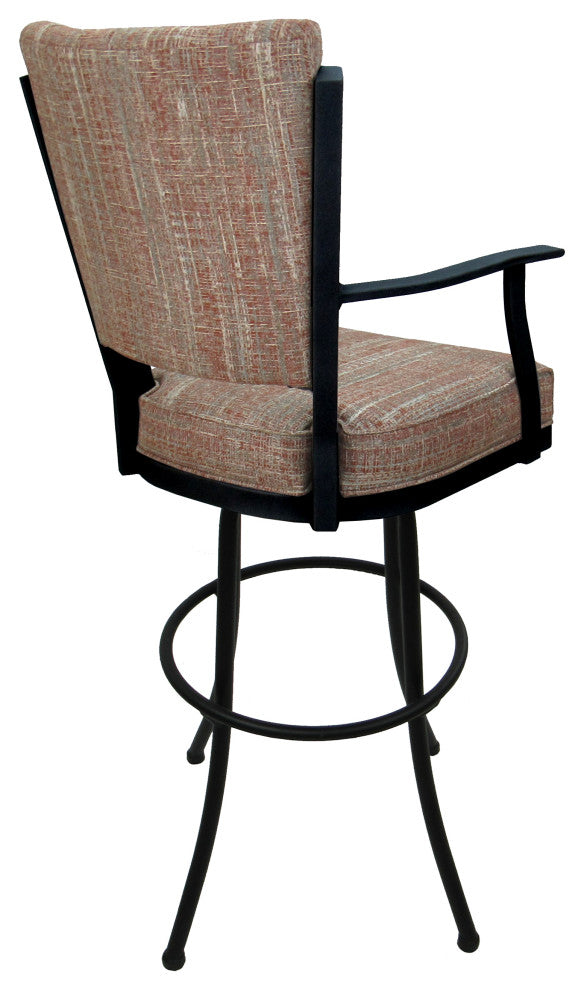 Montana Extra Tall 34" (35") Metal Bar Stool - Noam Base, Watusi Madder, Black, 34"