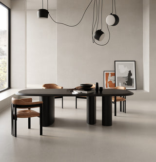 Modrest Hazen Modern Camel Leather + Black Iron Dining Chair