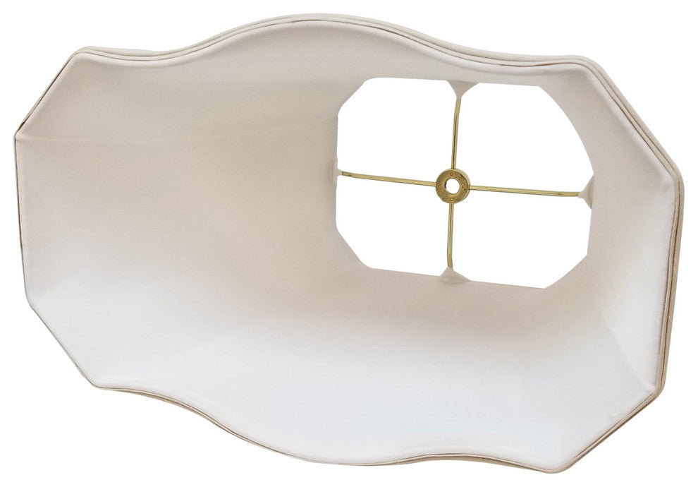 Fancy Bottom Rectangle Basic Lampshade, Beige, 13.25"
