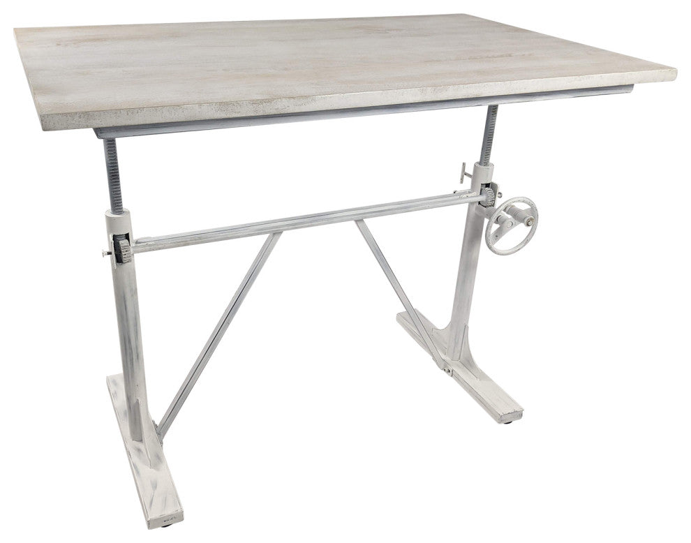 Brio Sit or Stand Adjustable Desk, Whitewash
