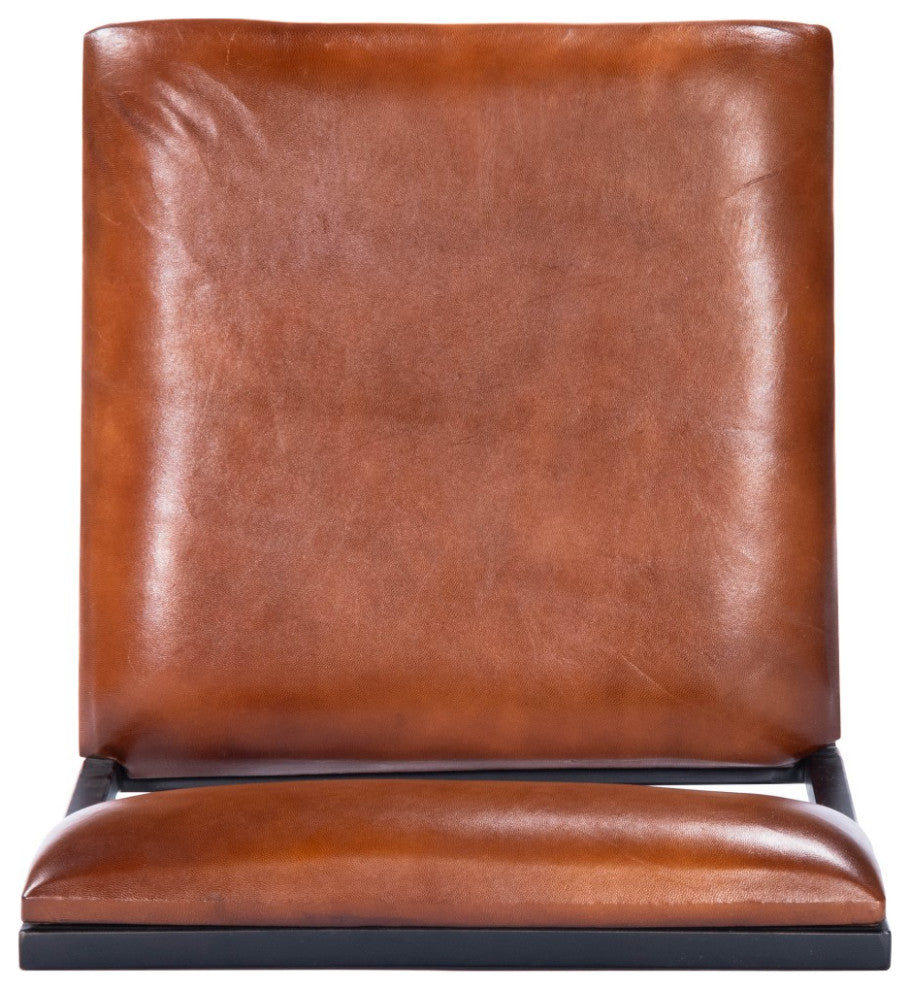 Classic Leather and Metal Bar Stool