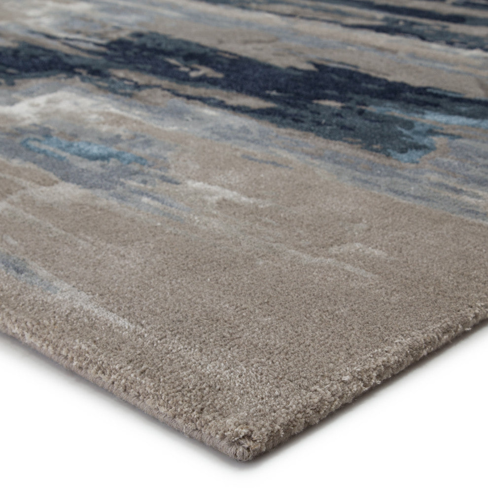 Jaipur Living Ryenn Handmade Abstract Dark Blue/ Gray Area Rug 10'X14'