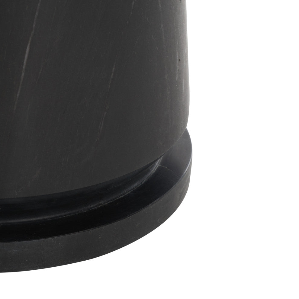 Safavieh Couture Valentia Tall Round Marble Accent Table, Black