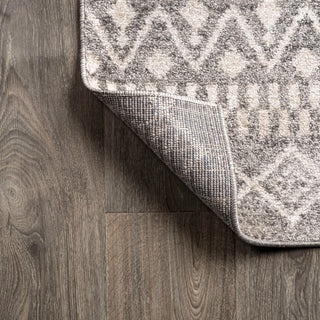 Ifrane Berber Geometric Stripe Runner Rug, Gray/Cream, 2x8
