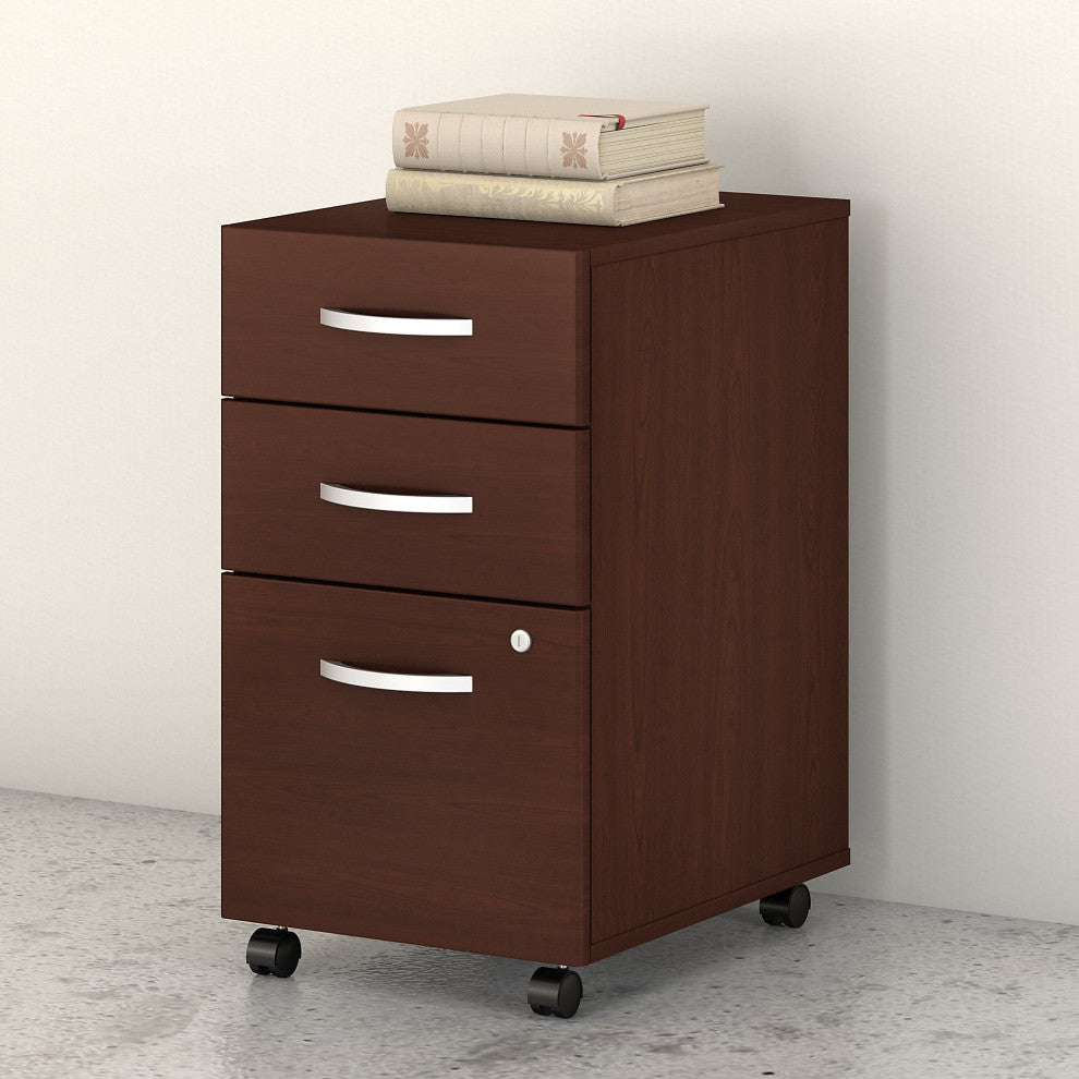 Studio C 3 Drawer Mobile File Cabinet, Harvest Cherry