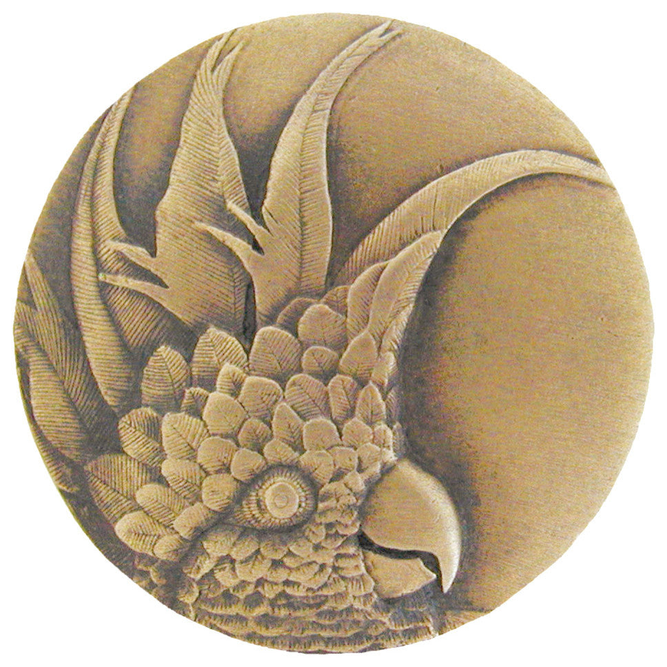 Cockatoo Knob Antique Brass Large, Left Side, Left