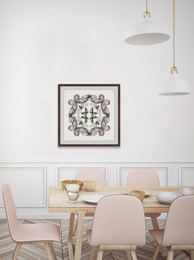 "Concentric Butterflies" Framed Painting Print, 12"x12"