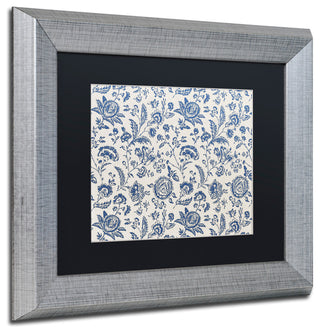 Color Bakery 'Toile Fabrics IX' Art, Silver Frame, Black Matte, 14"x11"
