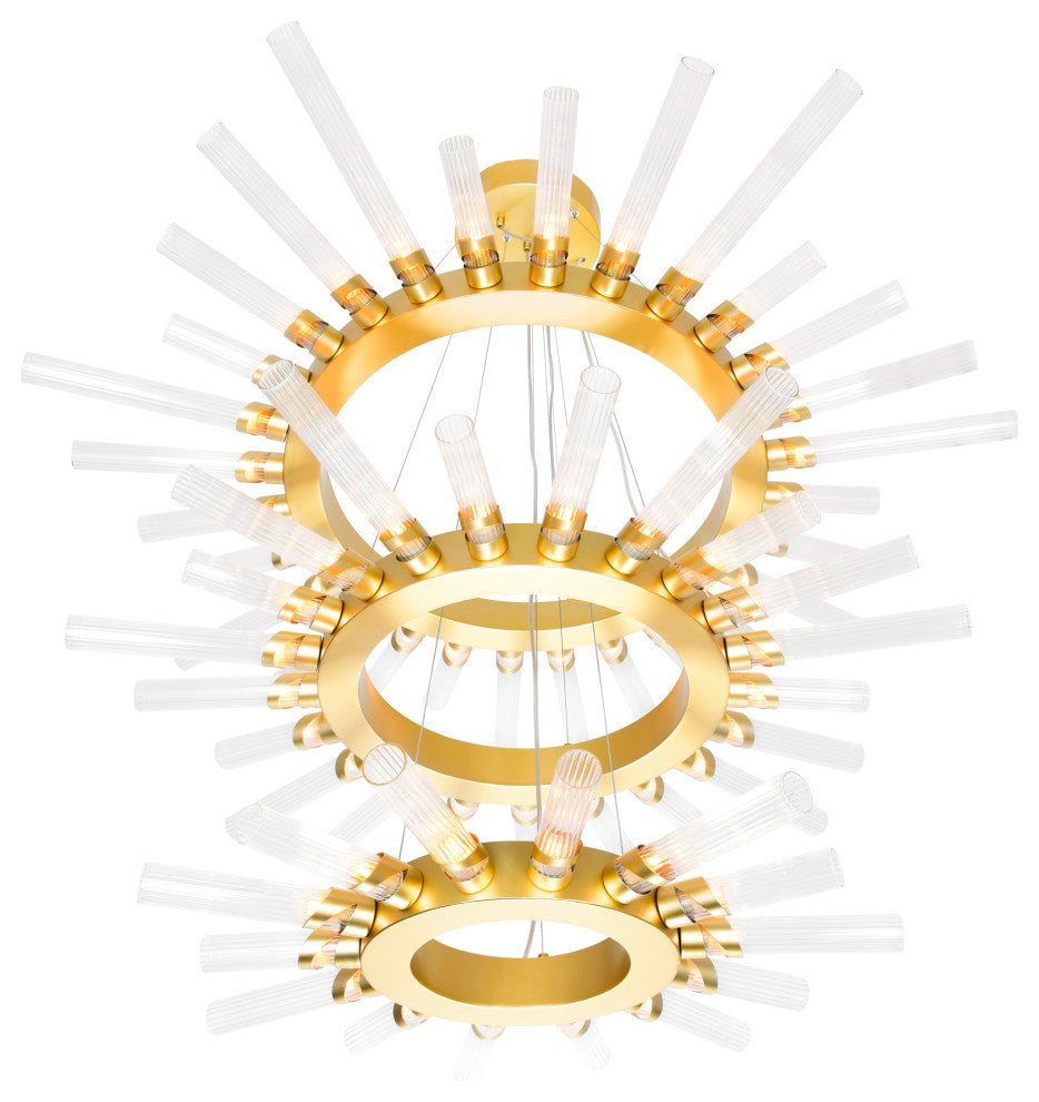 Collar 63 Light Chandelier With Satin Gold Finish