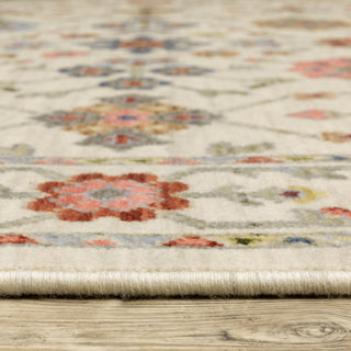 Leoness Floating Floral Indoor Area Rug, Ivory, 2' x 3'