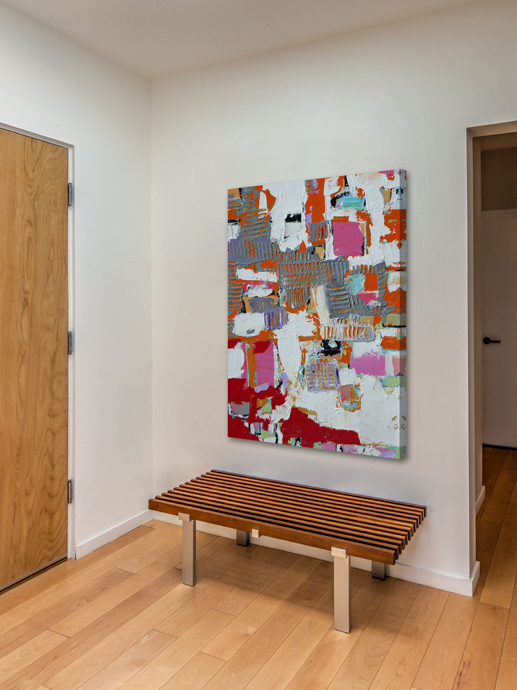 "Encrypted" Painting Print on Wrapped Canvas, 30"x45"