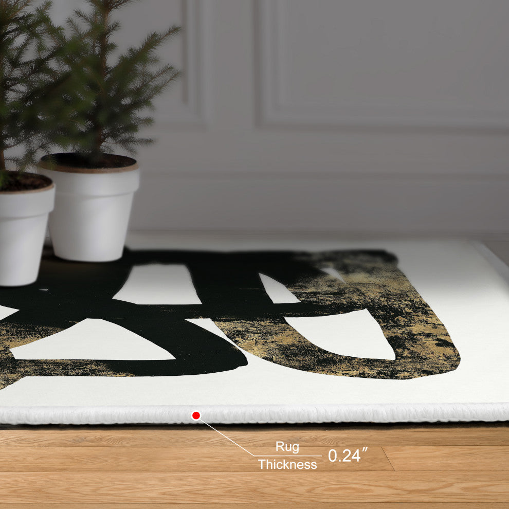Sleek Shapes I Abstract Art Area Rug, 5'x7.5'