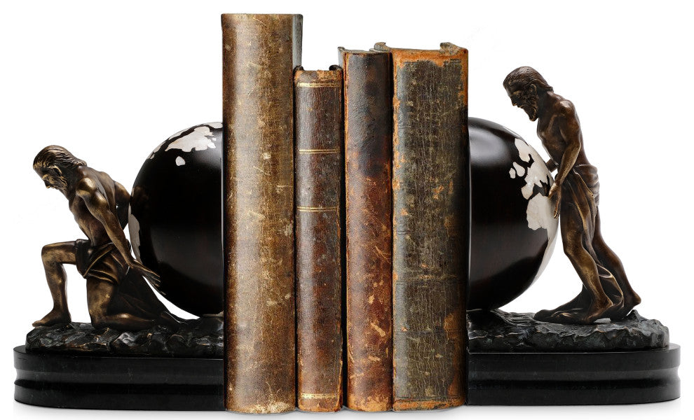 Atlas Globe Bookends