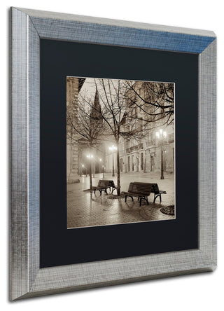 Alan Blaustein 'Oveido Cathedral Bancs II' Art, Silver Frame, Black Mat, 16x16