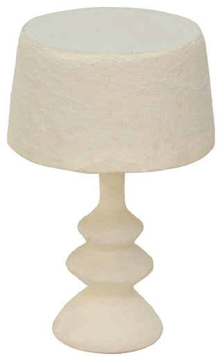 Cream Cotton Mache Table Lamp