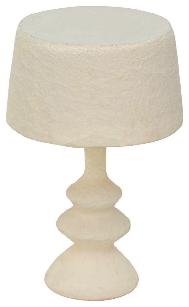 Cream Cotton Mache Table Lamp